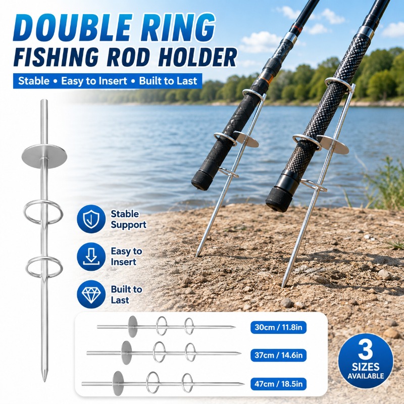 Fishing Rod Surf - 더블 링 낚싯대 거치대 그라운드 스파이크,