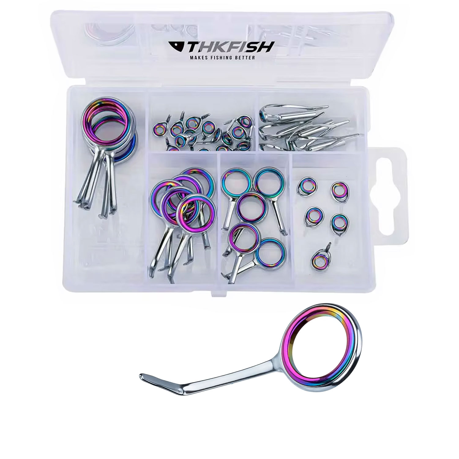 Fishing Rod Building Kit - 다채로운 낚싯대 가이드 링 키트, 스테인레스
