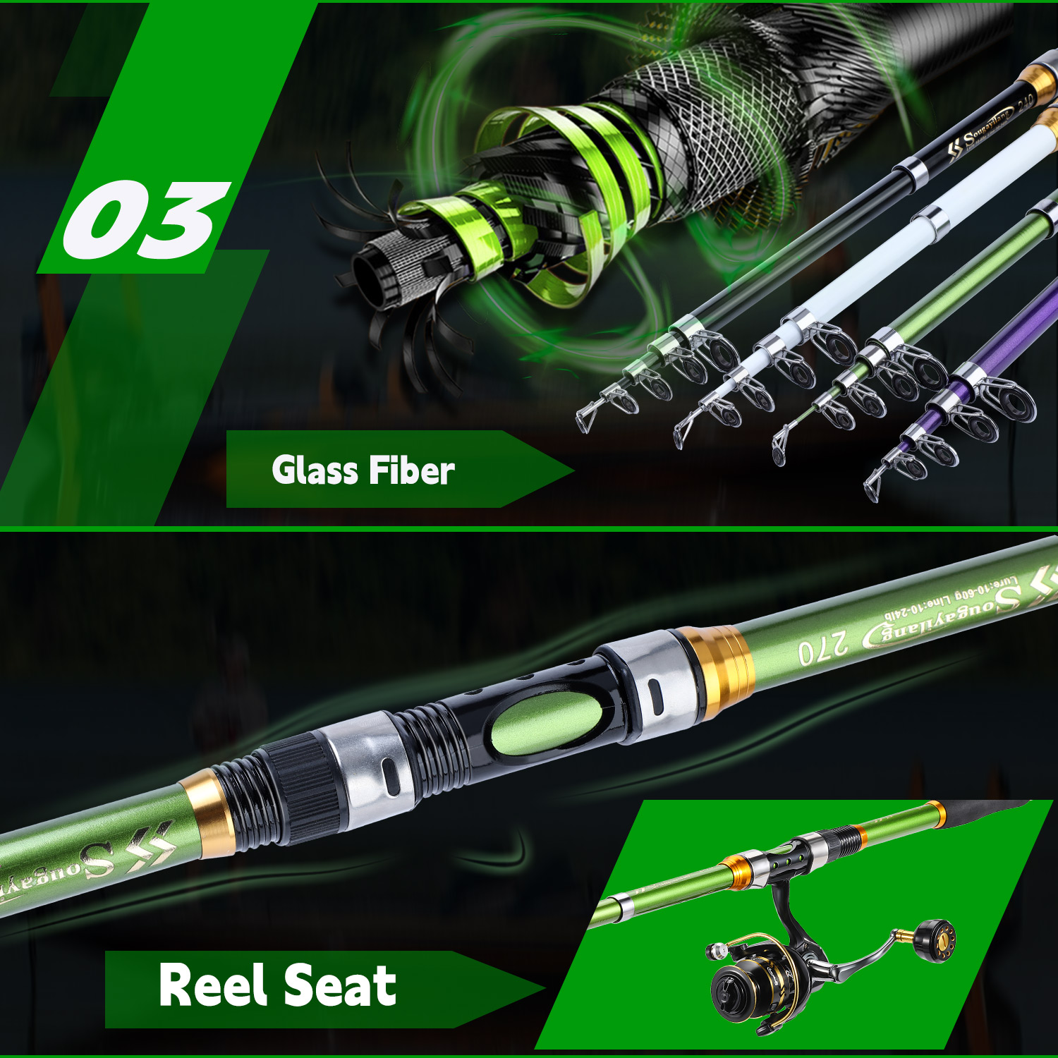 소우가이알링(Sougayialng) 스피닝 낚싯대 및  - Fishing Rod Combo 리뷰 및 가격