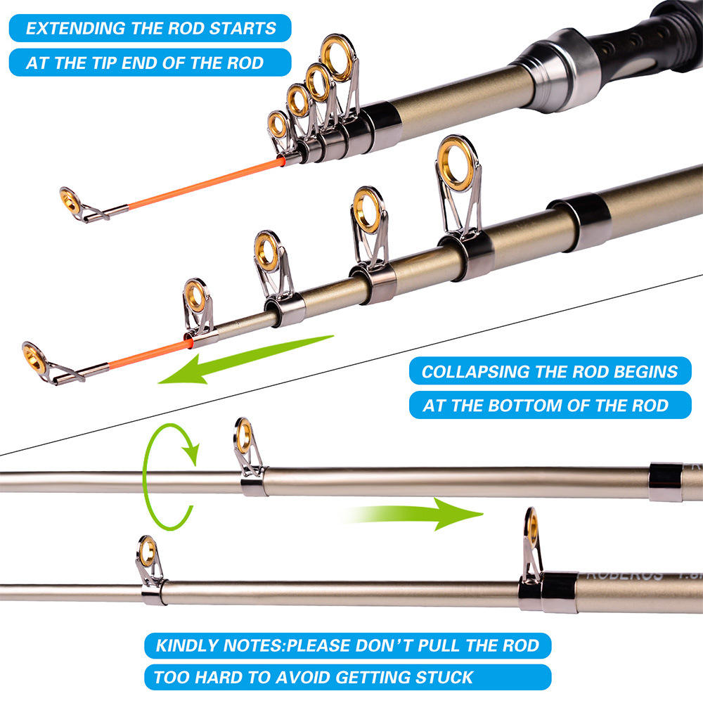 낚싯대와 릴 콤보 카본 파이버 텔레스코픽 낚싯대 릴과  - Fishing Rod Combo 리뷰 및 가격